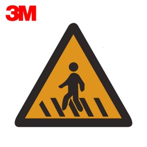 3M交通标志牌注意行人三角慢T注意行人Y落石反向弯路施工左右绕行易滑定制