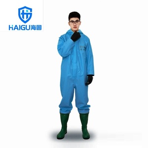 HAIGU海固HG-1WP蓝色半封闭轻型防化服 外置一级连体防化服