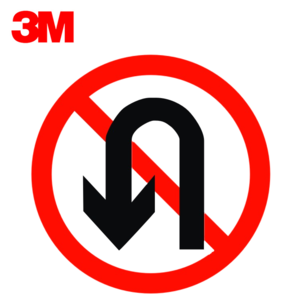 3M交通标志牌禁止调头指示牌限限速警示牌反光牌地下车库诱导铝板牌定制